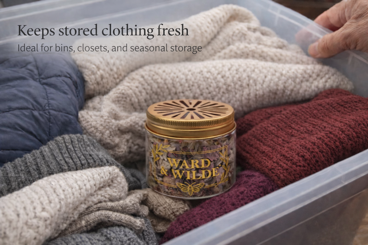 Ward & Wilde Natural Red Cedar Jars — Reusable Closet & Drawer Freshener (4-Pack + Cedarwood Oil)